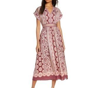 NWT Gal Meets Glam Liza Print Midi Dress SZ 2